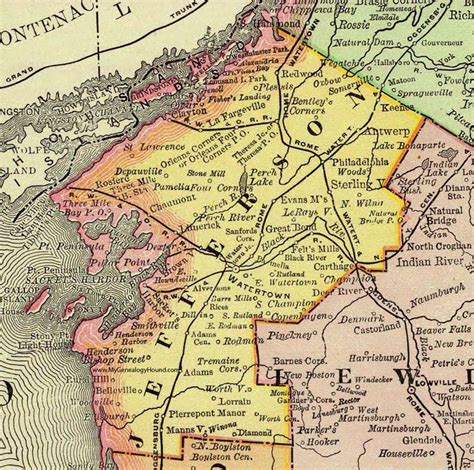 Jefferson County New York 1897 Map Rand Mcnally Watertown