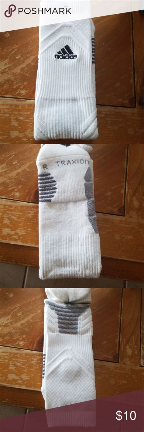 adidas traxion socks brand  white  grey crew socks ultra cushioned foot  ankle
