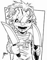 Chucky Coloring Pages Sheets Drawings Cartoon Drawing Scary Tiffany Bride Inked Deviantart Colouring Character Tattoos Cool Halloween Skull Print Tattoo sketch template