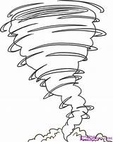 Tornado Coloring Pages Draw Step Wizard Oz sketch template