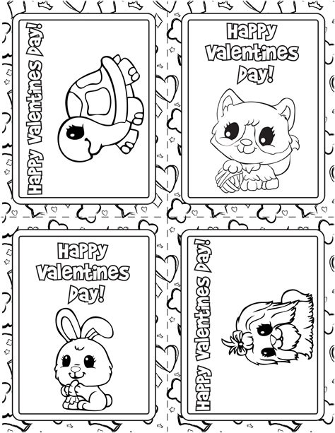 printable colorable valentines day cards  printable card