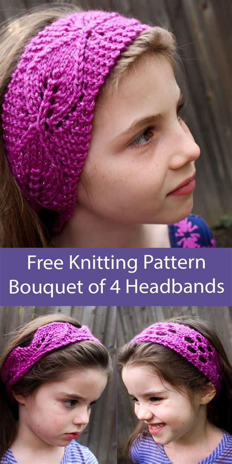 knitting pattern   botanical themed lace headbands including