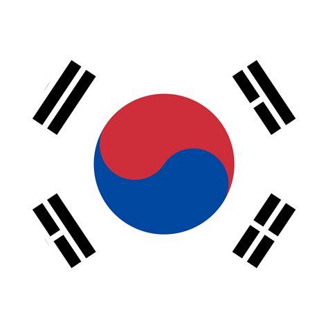 south korea flat rounded flag icon  transparent background  png