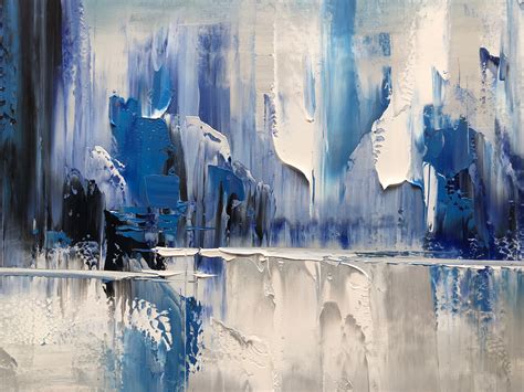 extra large abstract painting blue abstract painting  etsy