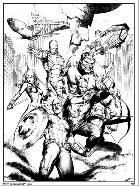 marvel avengers coloring poster