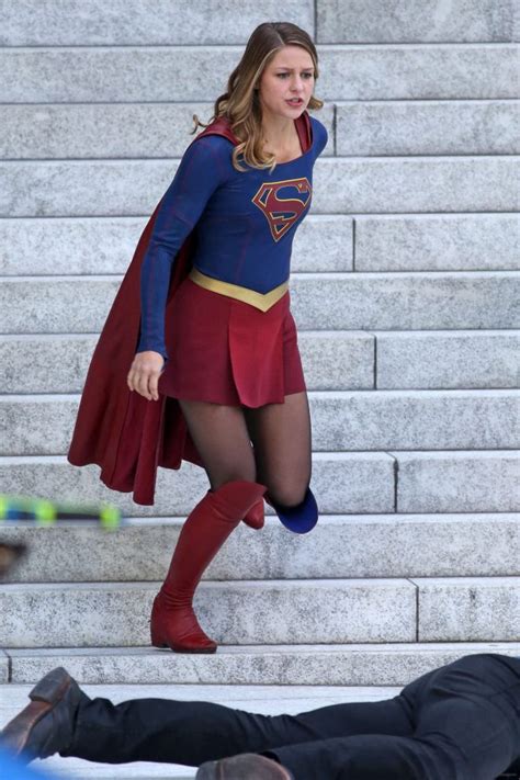 Melissa Benoist Filming Supergirl 11 Gotceleb