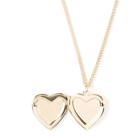 floral heart shaped locket pendant necklace claires
