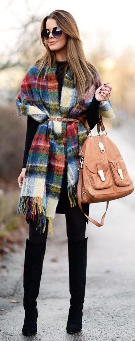 wear  blanket scarf   vest casual  trendy ideas