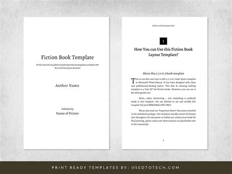 fiction book layout template  word     digest