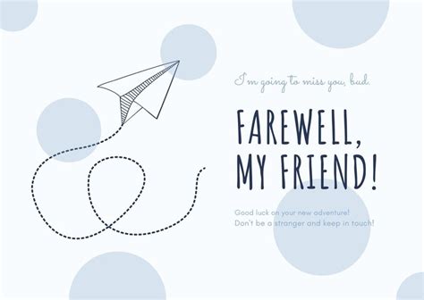 printable farewell card templates  personalize  canva