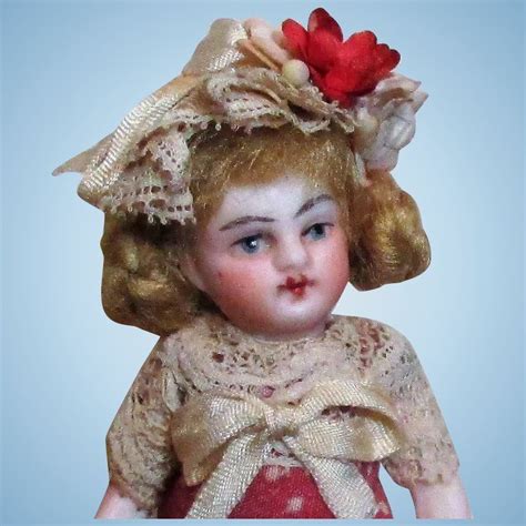 Tiny 3 1 4 All Bisque Swivel Neck Antique Mignonette Dollhouse Doll