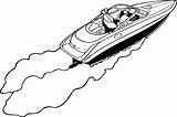 Boat Speedboat Pages Decals Line Speeding Speed Coloring Vinyl Passengers Customize Sticker Signspecialist sketch template