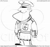 Proud Uniform Standing Man Toonaday Royalty Clipart Outline Illustration Rf 2021 sketch template