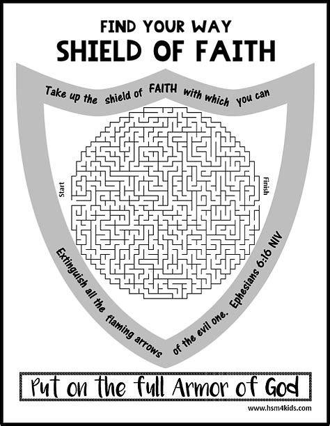 shield  faith coloring page armor god  kids sketch coloring page