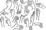 Coloring Pages Hands Gesture sketch template