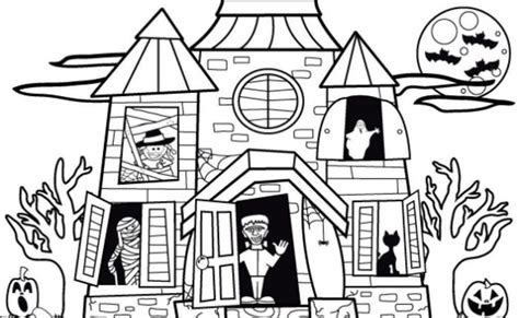 haunted house coloring page haunted house coloring pages  kids