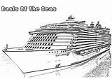 Ship Cruise Coloring Pages Seas Oasis Color Netart Print Drawings 7kb 427px Ocean sketch template