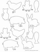 Animal Templates Cut Animals Printable Farm Shapes Kids Coloring Template Patterns Printables Craft Drawing Clipart Color Worksheet Stencils Stencil Clip sketch template