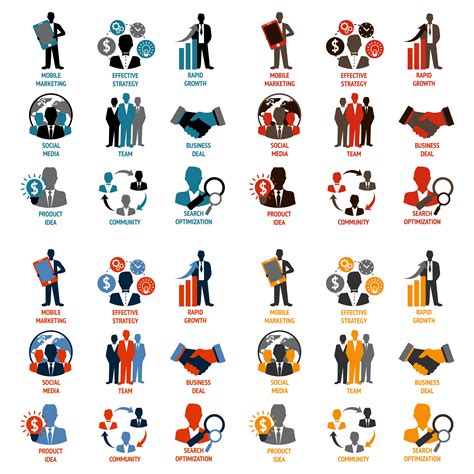 business  management icons  vector art  vecteezy