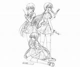 Yuno Gasai Mirai Nikki Coloring Pages Knife Character Another Surfing sketch template