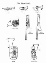 Brass Family Instruments Orchestra Coloring Music Band Woodwind Instrument Section Musical Would Use Great Unit Printable Sheet Worksheets Instrumentos Lessons sketch template