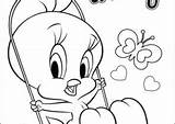 Tweety Coloring4free Swinging sketch template