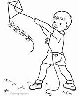 Coloring Pages Kite Spring Flying Drawing Kites Printable Boy Kids Clipart Children Playing Color Outline Cliparts Clip Drawings Colouring Print sketch template
