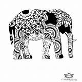 Henna Elefant Temporary sketch template