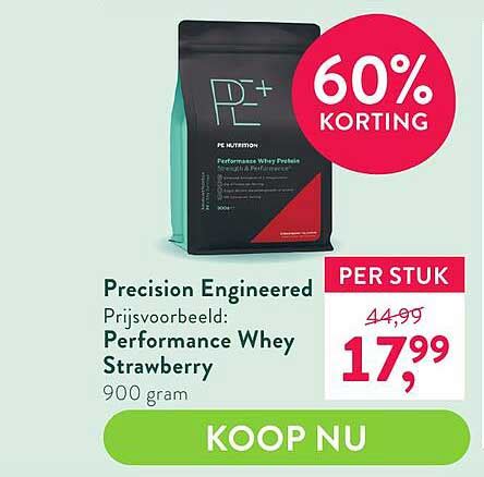 precision enginered performance whey strawberry  korting aanbieding bij holland barrett