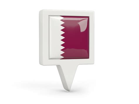 square pin icon illustration of flag of qatar