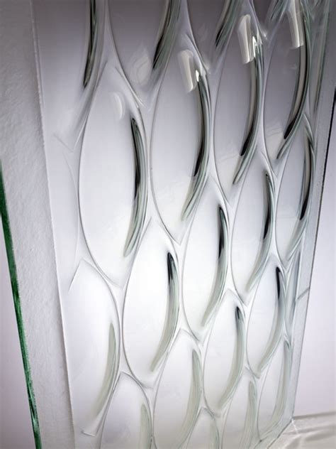 Enameled Patterned Tempered Glass Panel Ellisse Joel Berman Glass