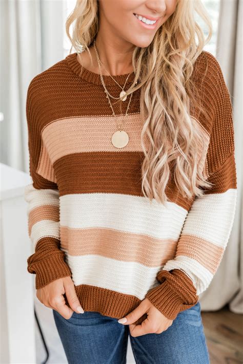 adore  brown striped sweater   sweaters cute sweaters  fall sweaters