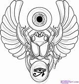Scarab Beetle Afterlife Egipcio God Luck Horus Pirâmide Getdrawings Escaravelho Anubis Egito sketch template