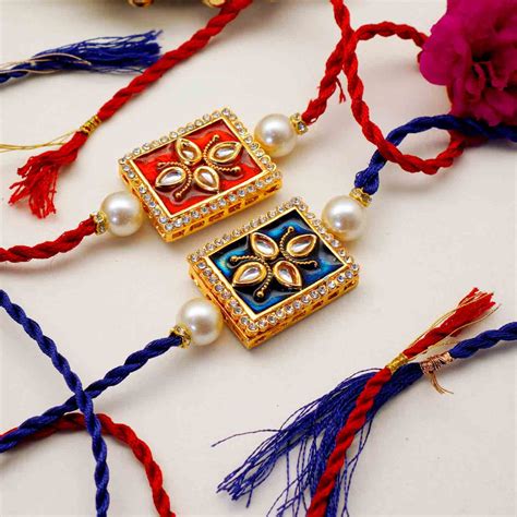 set   pure kundan rakhis