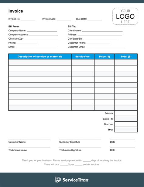 printable plumbing invoice template   invoice  vrogueco