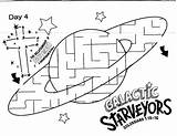 Vbs Galactic Starveyors Maze Sheet Observadores Galacticos sketch template
