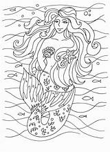 Pages Coloring Mermaid Adult Getdrawings sketch template
