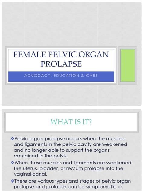 female pelvic organ prolapse urinary incontinence vagina