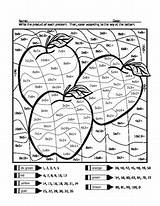 Multiplication Coloring Worksheets Sheet Apple Math Pages Grade Sheets Printable Facts Basic Teacherspayteachers Third Graders Practice Template sketch template