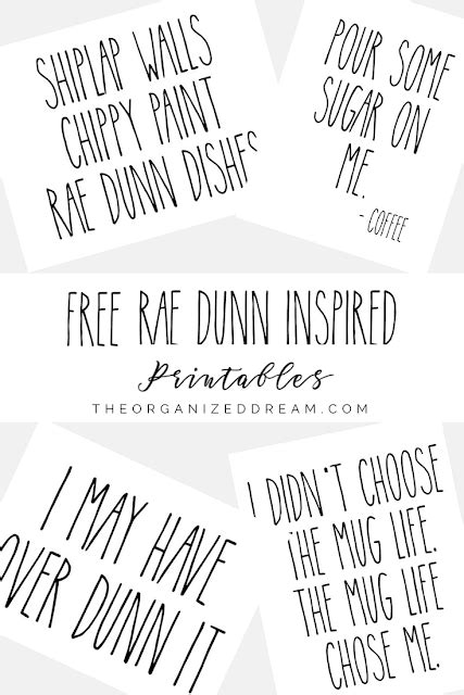 rae dunn inspired printables  organized dream rae dunn