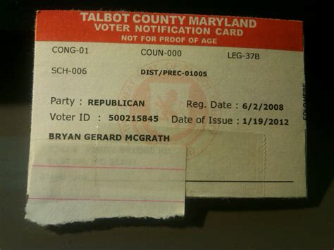 The Conservative Wahoo My Maryland Voter Id Card