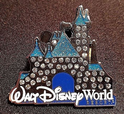 rare  walt disney world parks collection jeweled cinderella castle pin disney world parks