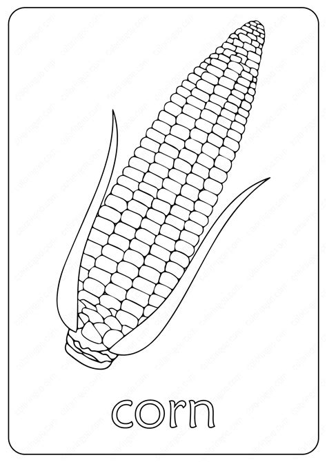 corn coloring page colouring pages printable  coloring pages