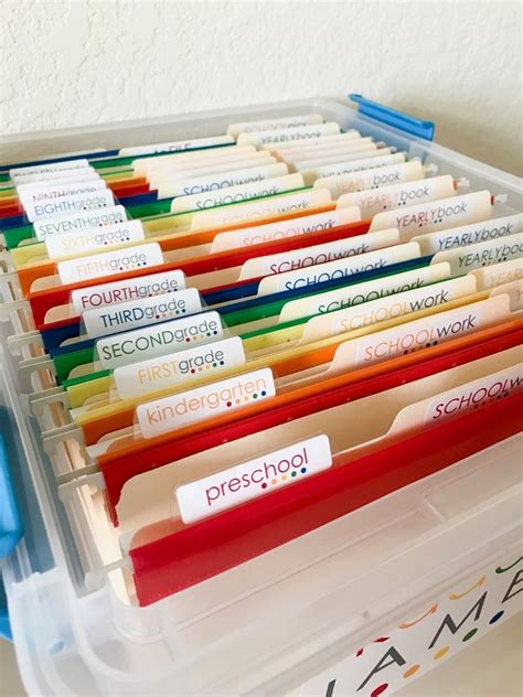 colorful school work filing system organization labels water etsy kids school organization
