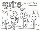 Spring Coloring Pages Kids Printable Tree Seasons Kindergarten Sheets Color Preschool Easy Printables Comments Getcolorings Choose Board Coloringhome sketch template