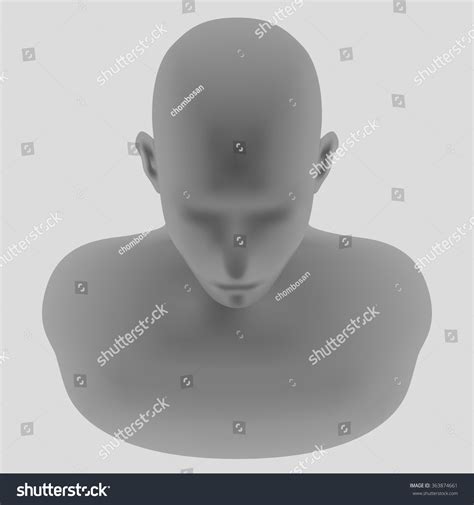 human head model front top view stock vector royalty