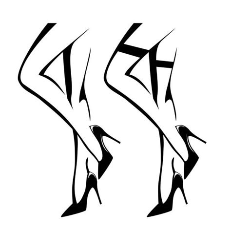 woman legs black stockings high heel shoes pics illustrations royalty