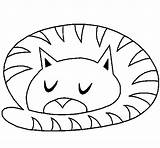 Cat Sleeping Coloring Coloringcrew Book Clipartbest Color sketch template