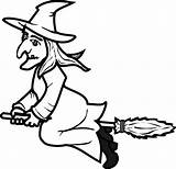 Witch Clipart Broom Flying Drawing Clipartmag 1738 Clipartof sketch template