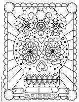 Coloring Pages Calavera Skull Muertos Dia Los Choose Board Dead sketch template